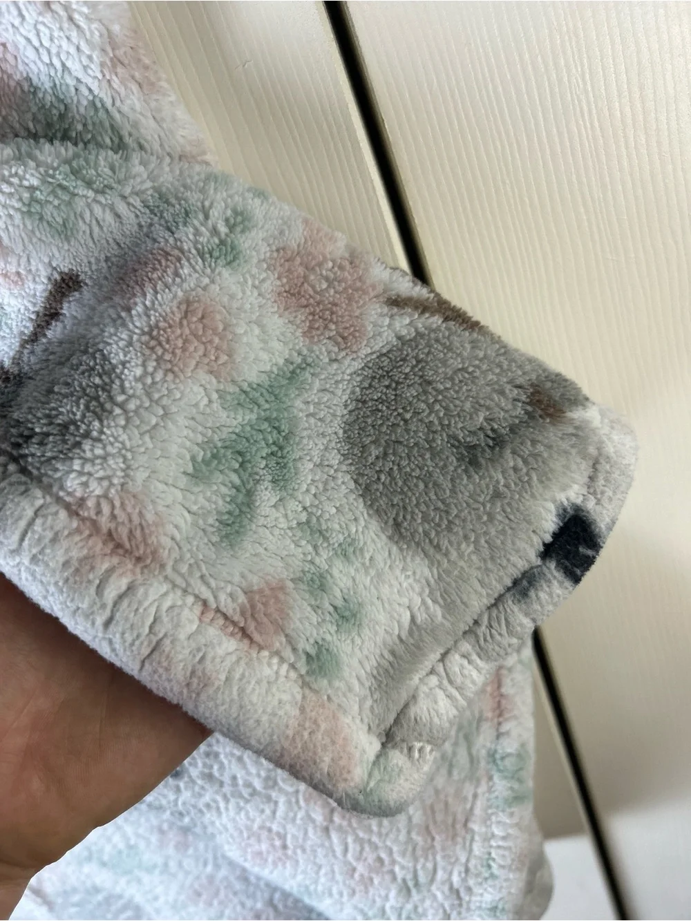 Thro Koala Bear Girl Baby Blanket Gray White Pink Green Branches Flowers